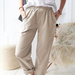 NEW Linen-like Cotton Pants w/ Pockets 103